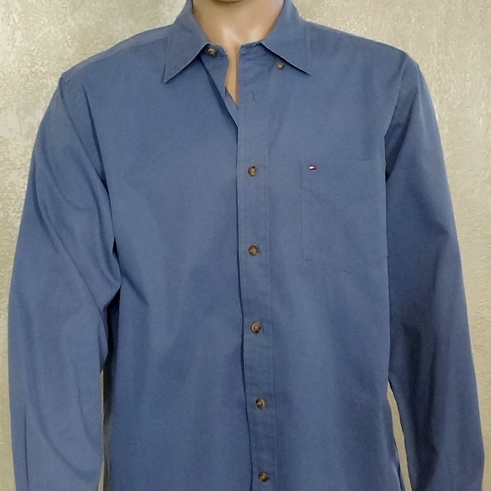 Vintage Tommy Hilfiger Mens Blue Shirt